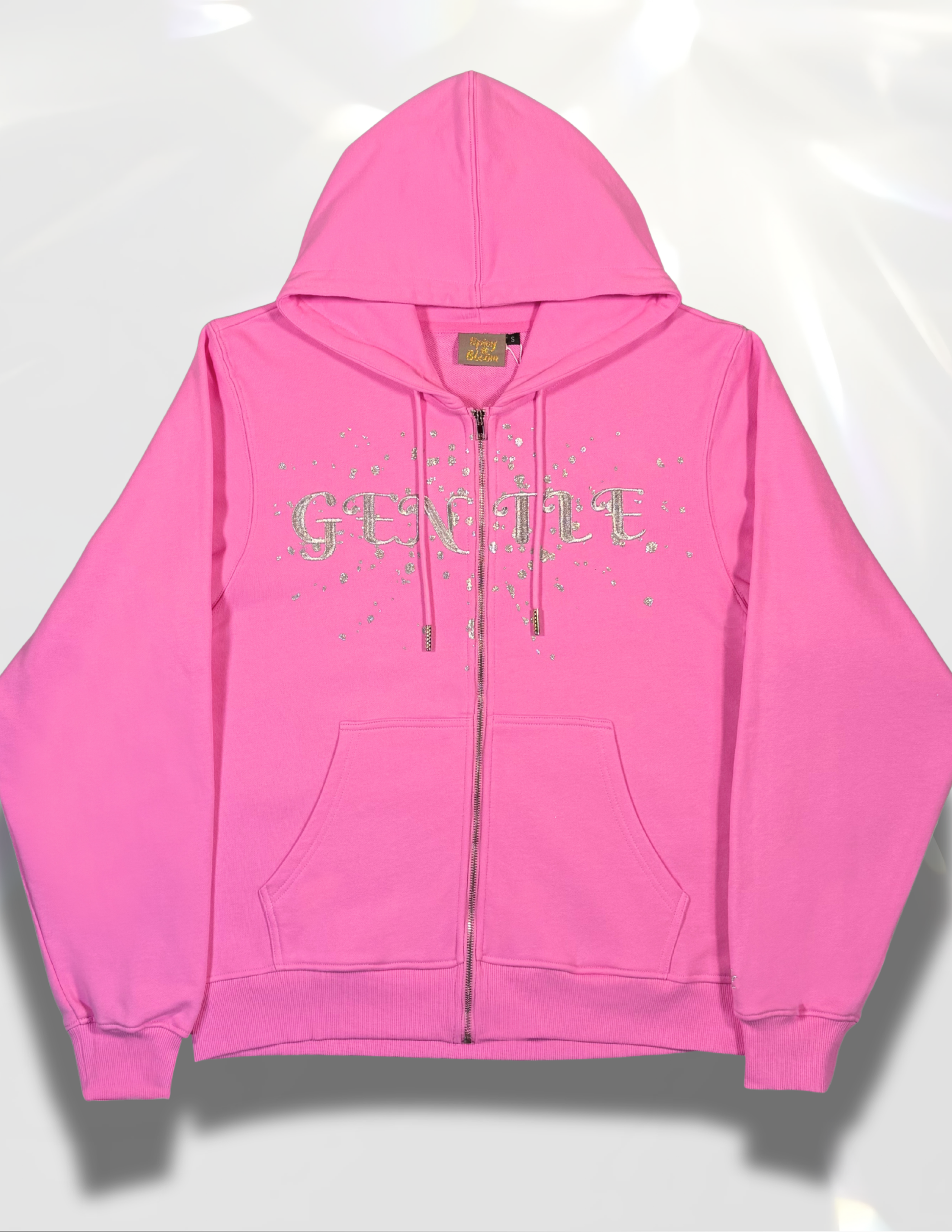 Women’s silver glitter print and embroidery hoodie – Gentle Collection Spicy Bloom