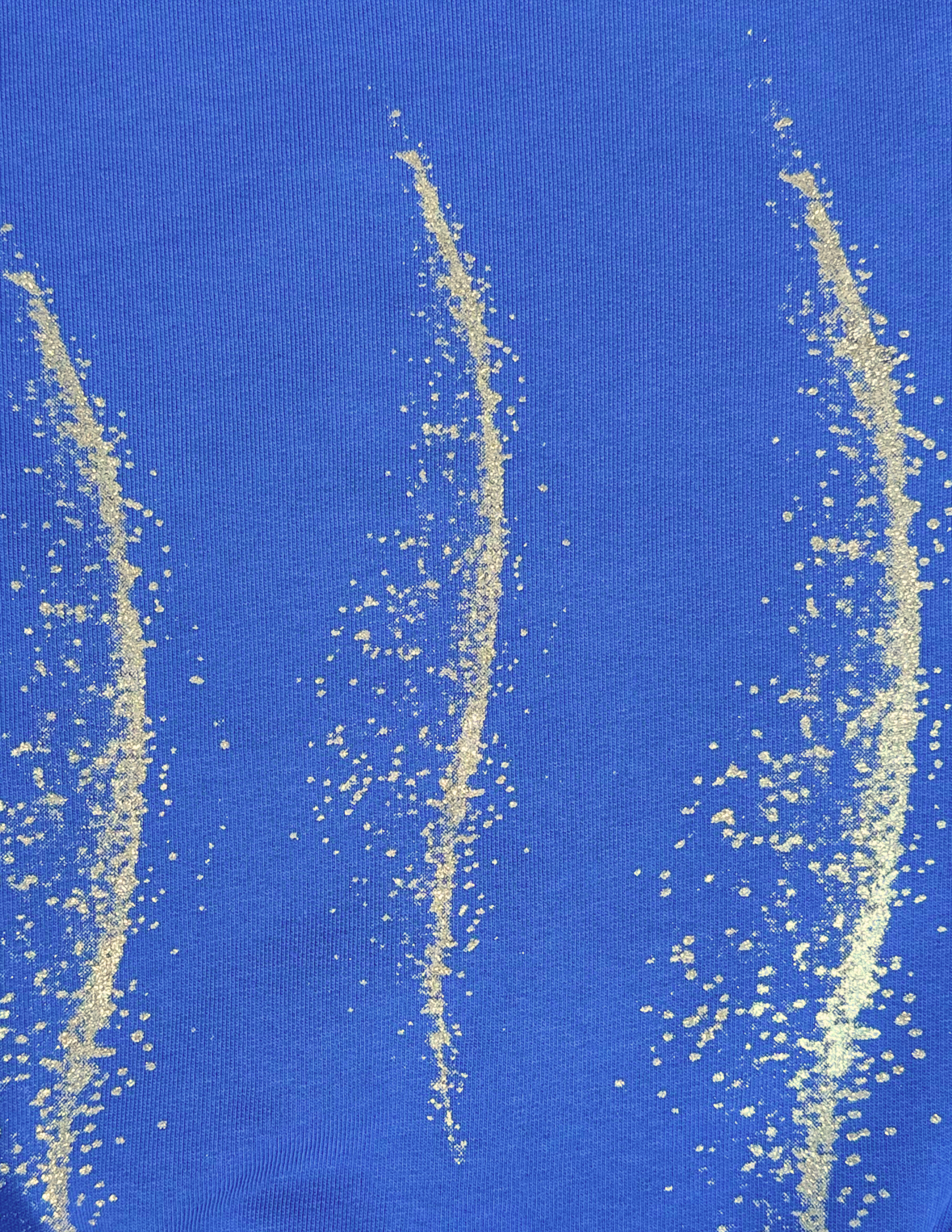 Glittery patterns on a Women’s oversized blue sweatpants – Moon Silver Glow Collection by Spicy Bloom.