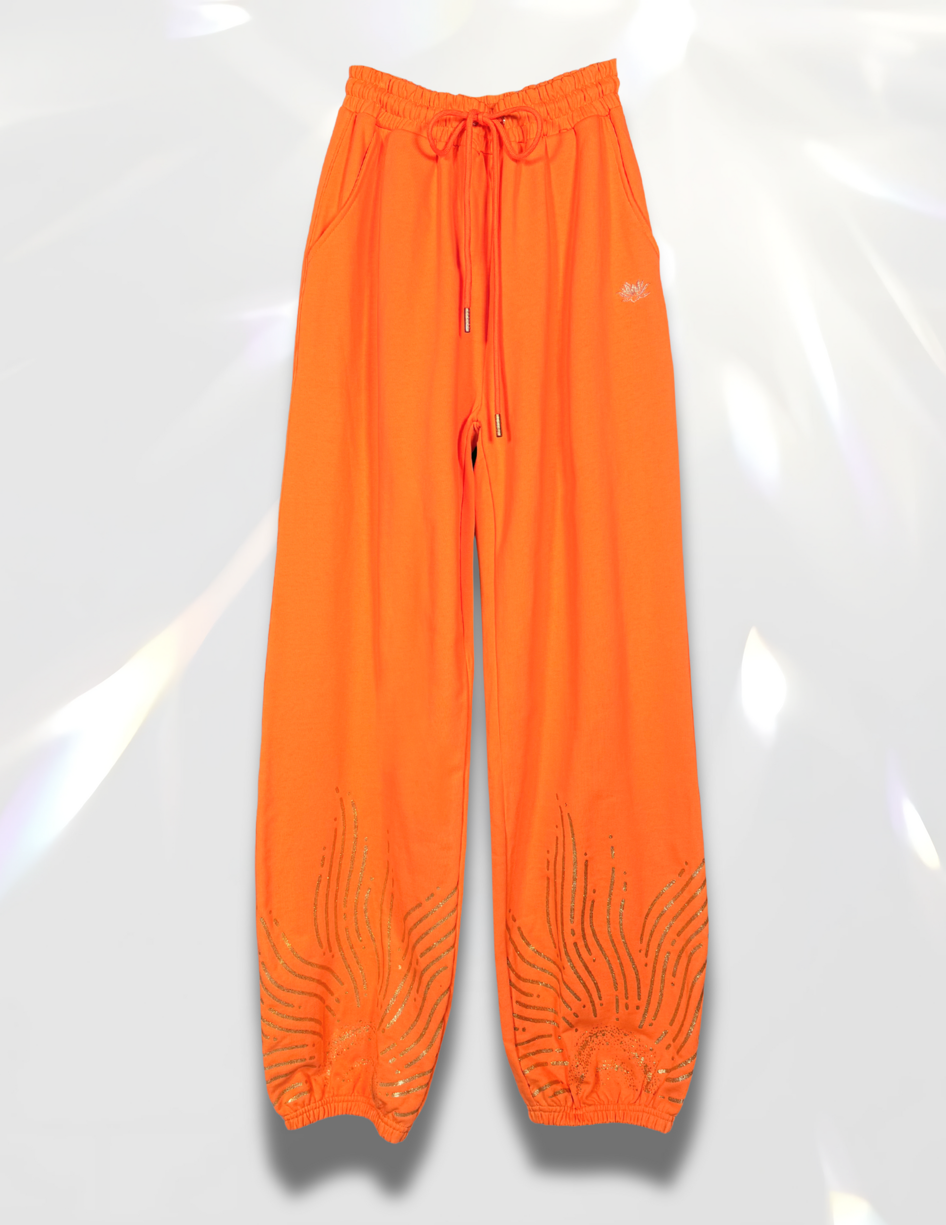 Oversized sweatpants gold glitter print by Spicy Bloom