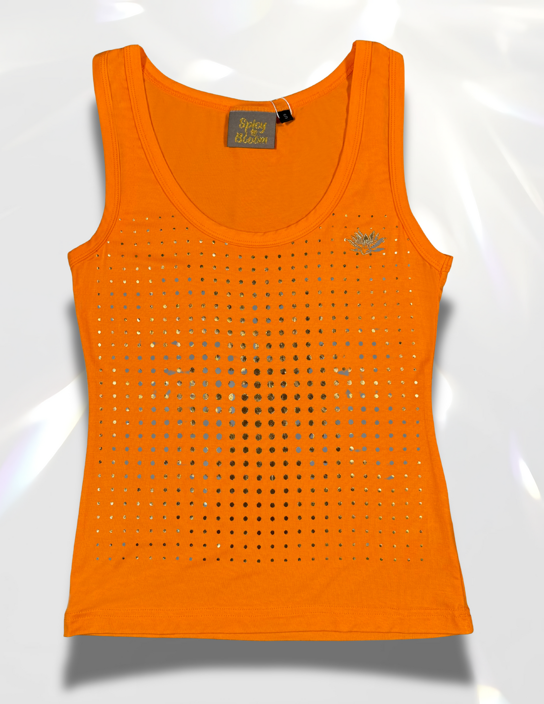 Women’s gold metallic tank top – Spicy Bloom top.