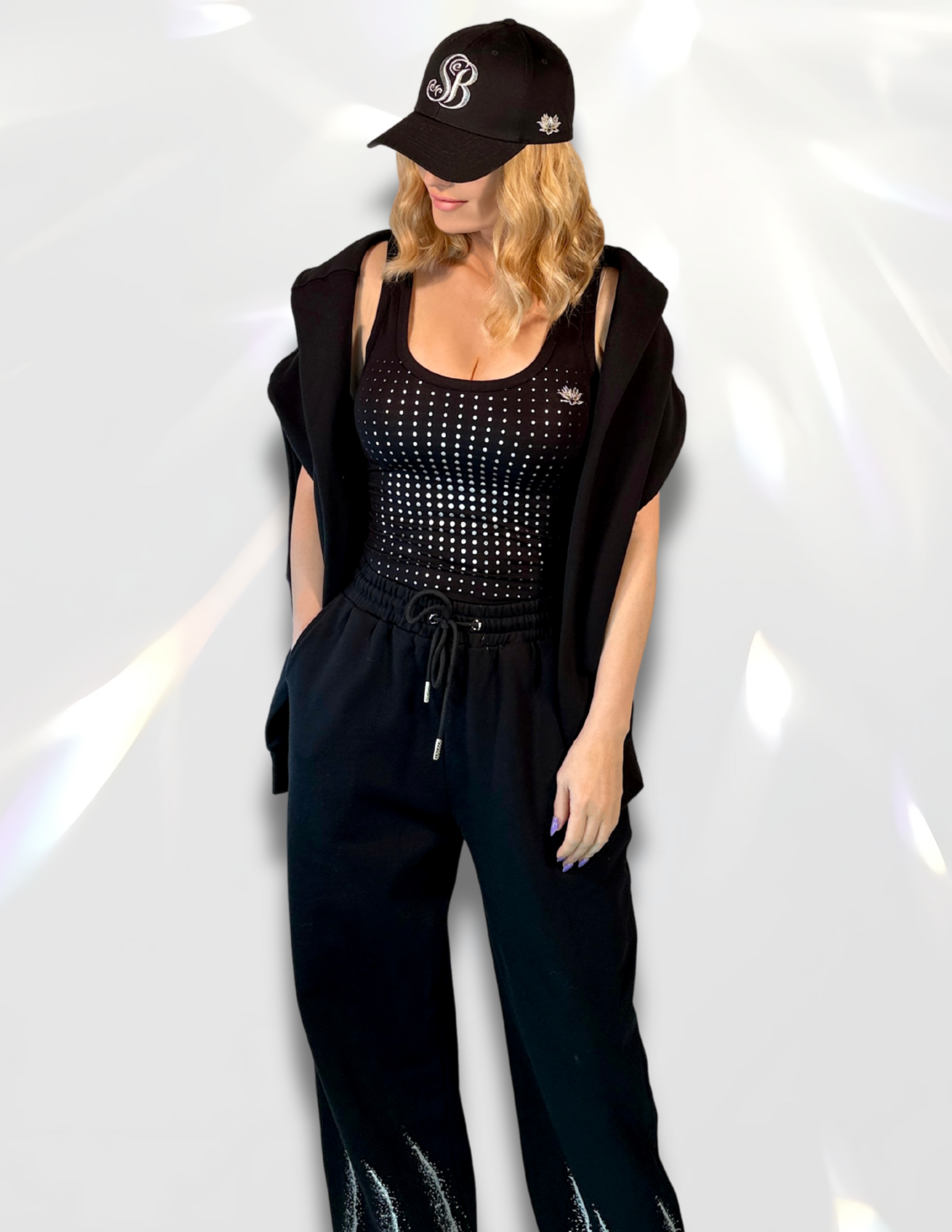 Spicy Bloom silver metallic stretchy top – women’s matching tank from the Spicy Bloom set