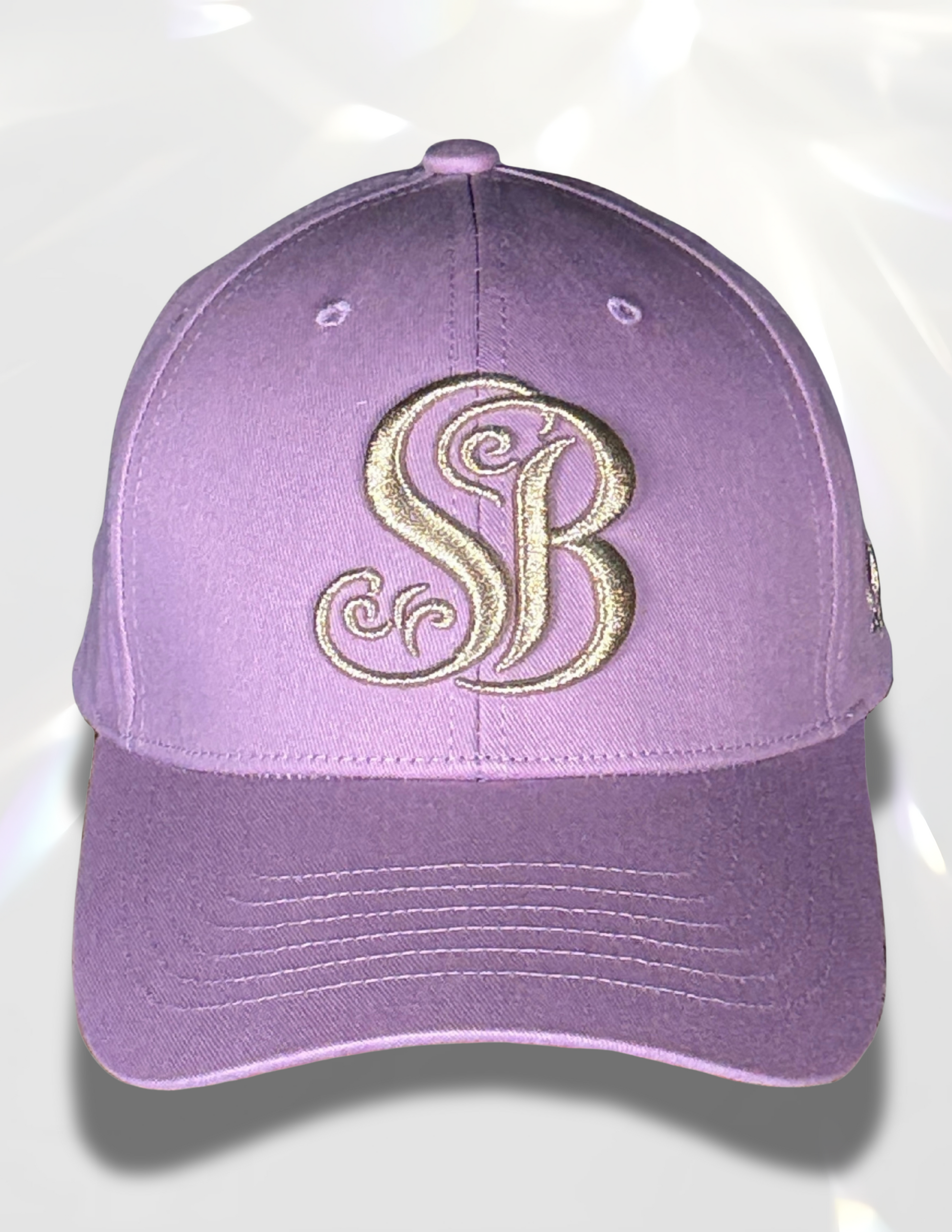 Spicy Bloom Gold SB embroidered cotton hat front view