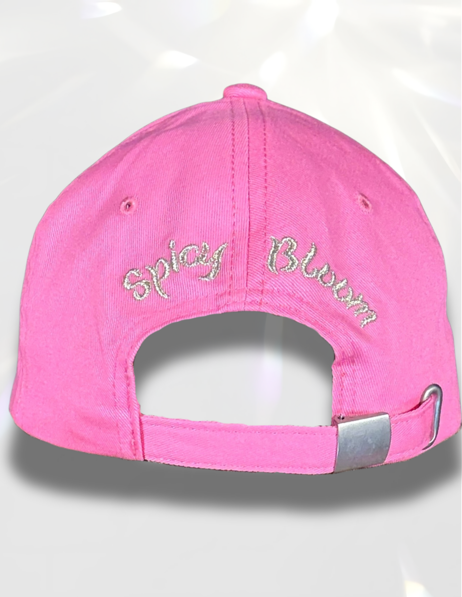 Spicy Bloom gold spicy bloom embroidered cotton hat back view