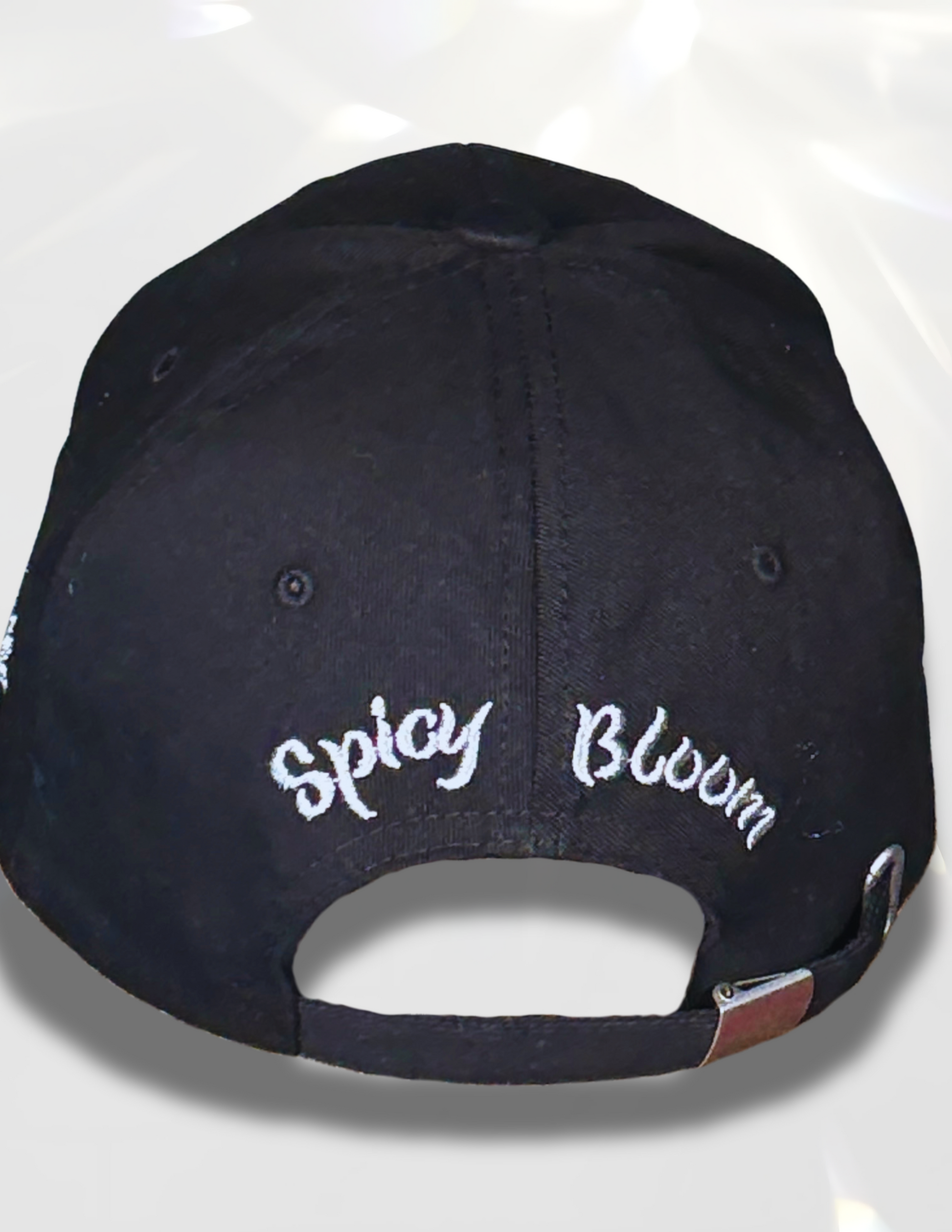 Spicy Bloom Silver Hat – women’s metallic embroidered SB cap 