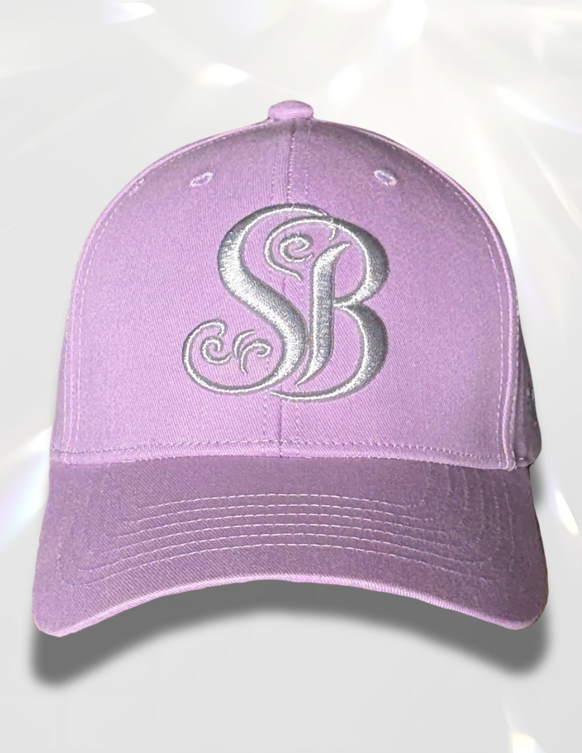 Spicy Bloom Silver Hat – metallic embroidered SB cap in silver thread.