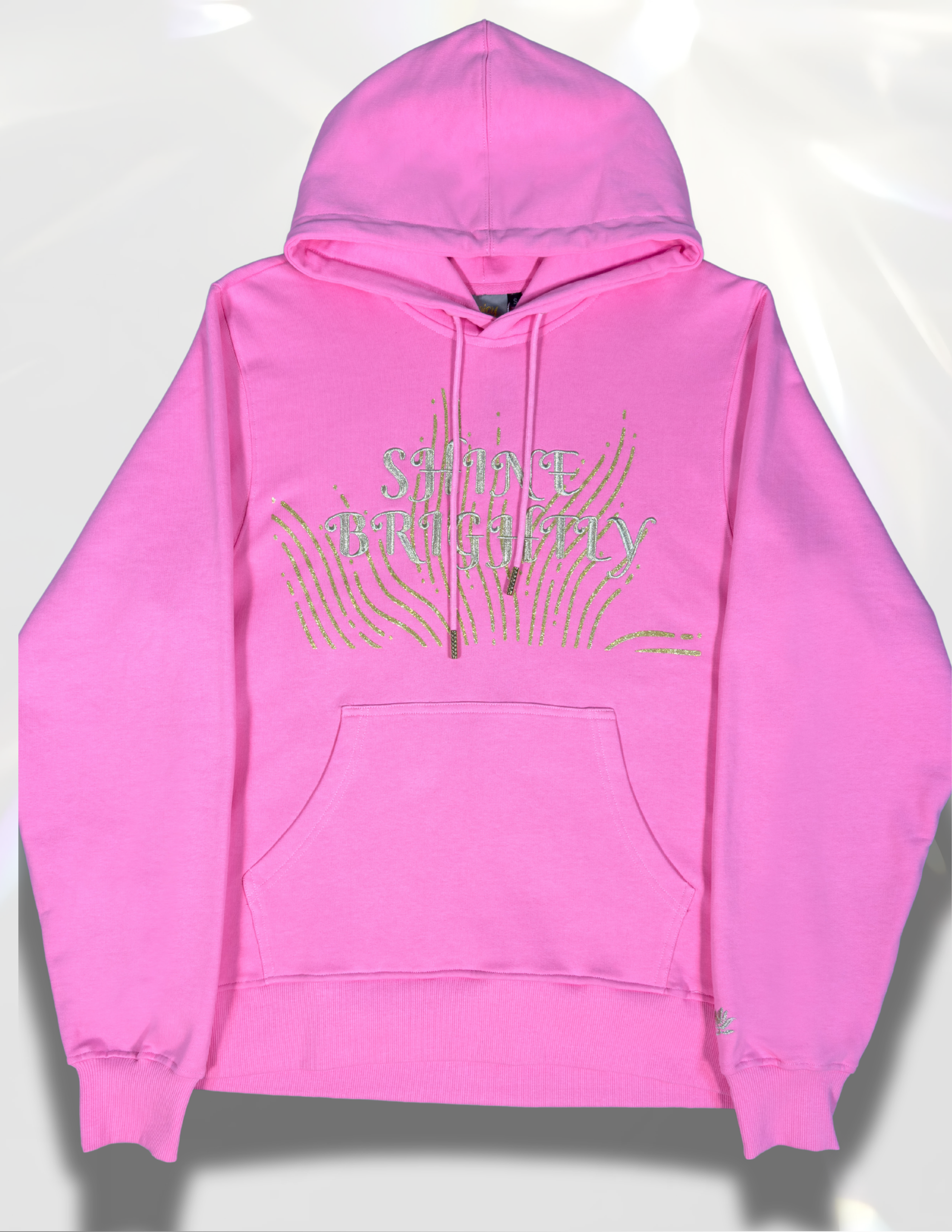 Shine Brightly Oversized Hoodie – gold glitter crewneck by Spicy Bloom